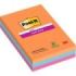 Post-It Super Sticky Pack de 3 Blocs de 90 Notas Adhesivas Reposicionables - Forma Rectangular - 101x101mm - Colores Surtidos