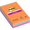 Post-It Super Sticky Pack de 3 Blocs de 90 Notas Adhesivas Reposicionables - Forma Rectangular - 101x101mm - Colores Surtidos