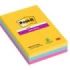 Post-It Super Sticky Pack de 3 Blocs de 90 Notas Adhesivas Reposicionables - Forma Rectangular - 101x152mm - Colores Surtidos