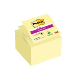 Post-It Super Sticky Pack de 5 Blocs de 90 Z-Notas Grandes Adhesivas Reposicionables Z-Notas Grandes - con Lineas - Color Amarillo Claro