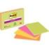 Post-It Super Sticky Pack de 4 Blocs de 45 Notas Adhesivas Reposicionables - Forma Rectangular - 152x203mm - Colores Surtidos