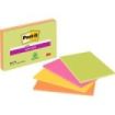 Post-It Super Sticky Pack de 4 Blocs de 45 Notas Adhesivas Reposicionables - Forma Rectangular - 152x203mm - Colores Surtidos