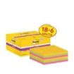 Post-It Super Sticky Pack de 24 Blocs de 90 Notas Adhesivas Reposicionables - 47.6x47.6mm - Promocion 18 Blocs + 6 Gratis - Colores Surtidos