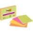 Post-It Super Sticky Pack de 4 Blocs de 45 Notas Adhesivas Reposicionables - Forma Rectangular - 101x152mm - Colores Surtidos