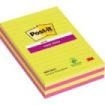 Post-It Super Sticky Pack de 4 Blocs de 45 Notas Grandes Adhesivas Reposicionables - con Lineas - 100% PEFC - Colores Surtidos