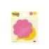 Post-It Pack de 2 Blocs de 30 Notas Forma Troquelada Flor - 72.5x72.5mm - 100% PEFC - Colores Surtidos