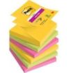 Post-It Super Sticky Pack de 6 Blocs de 90 Notas Adhesivas Reposicionables - Forma Cuadrada - 76x76mm - en Zig-Zag - Colores Surtidos