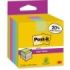 Post-It Super Sticky Cubo de 300 Notas Adhesivas Reposicionables - 76x76mm - 100% PEFC - Colores Surtidos