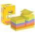 Post-It Pack de 12 Blocs de 100 Z-Notas Adhesivas Reposicionables - Forma Cuadrada - 76x76mm - Colores Surtidos