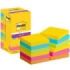 Post-It Super Sticky Pack de 12 Blocs de 90 Notas Adhesivas Reposicionables - Forma Cuadrada - 76x76mm - Colores Surtidos