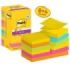 Post-It Super Sticky Pack de 12 Blocs de 90 Notas Adhesivas Reposicionables - Forma Cuadrada - 76x76mm - en Zig-Zag - Colores Surtidos