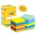 Post-It Pack de 12 Blocs de 90 Notas Adhesivas Reposicionables - Forma Cuadrada - 76x76mm - Colores Surtidos