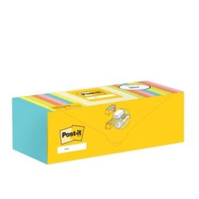 Post-It Pack de 24 Blocs de 100 Notas Adhesivas Reposicionables - 76x76mm - 100% PEFC - Colores Surtidos