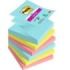 Post-It Super Sticky Pack de 6 Blocs de 90 Notas Adhesivas Reposicionables - Forma Cuadrada - 76x76mm - en Zig-Zag - Colores Surtidos
