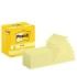Post-It Pack de 12 Blocs de 100 Z-Notas Adhesivas Reposicionables - Forma Rectangular - 76x127mm - Color Amarillo Claro