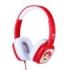 Redlox by Chuster Color Auriculares con Cable de 1m - Altavoz 30mm - 32Ohm - Sensibilidad 85dB - Conector Jack 3.5mm - Personalizable con Tarjetas - Color Rojo y Blanco