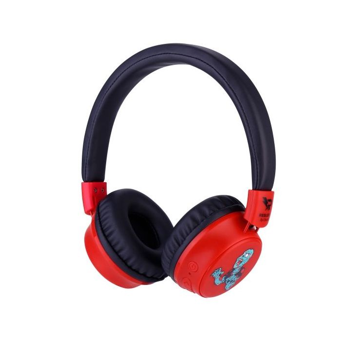 Redlox by Chuster Zombie Auriculares Bluetooth 5.3 Plegables - Altavoz 40mm - Bateria 200mAh - Autonomia hasta 28h - Alcance 10m - 32Ohm - Sensibilidad 102dB - Color Negro y Rojo