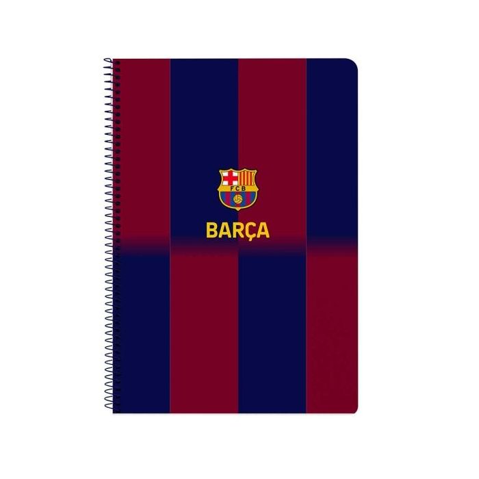 Safta F.C.Barcelona Cuaderno Espiral - Tapas Duras - 80 Hojas A4 con Cuadriculada 4X4mm - Formato Folio - 21.5x31x1cm - Color Rojo y Azul