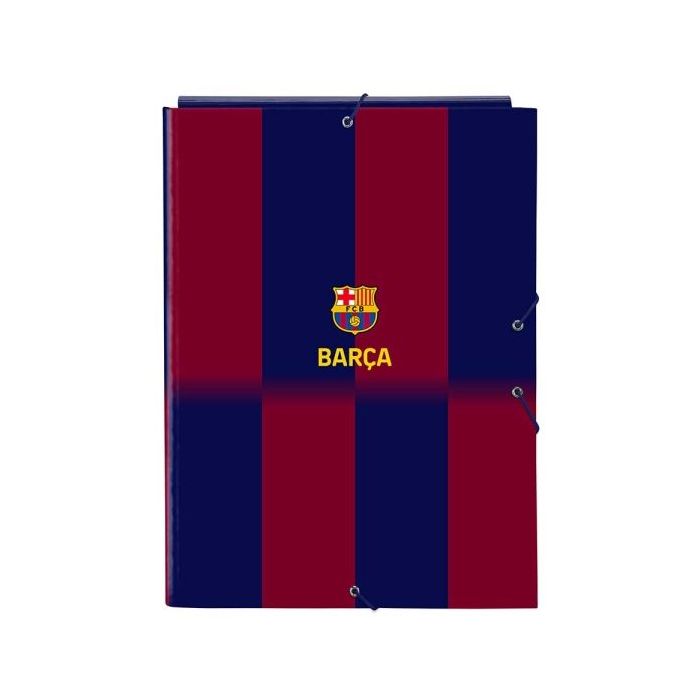 Safta F.C.Barcelona Carpeta 3 Solapas - Tapas Duras Forradas - Cierre con Gomas Elasticas - Formato Folio - 26x33.5x2.5cm - Color Rojo y Azul