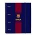 Safta F.C.Barcelona Carpeta de 4 Anillas - Tapas Duras Forradas - Lomo de 35mm - Incluye 100 Hojas A4 con Cuadriculada 5X5mm - 27x32x3.5cm - Color Rojo y Azul