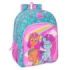Safta My Little Pony "Magic" Mochila Infantil - Adaptable a Carro - Asa de Mano - Bolsillos Laterales - 33x42x14cm - Color Rosa/Azul