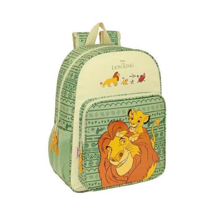 Safta El Rey Leon "Mufasa" Mochila - Adaptable a Carro - Asa de Mano - 33x42x14cm - Color Verde