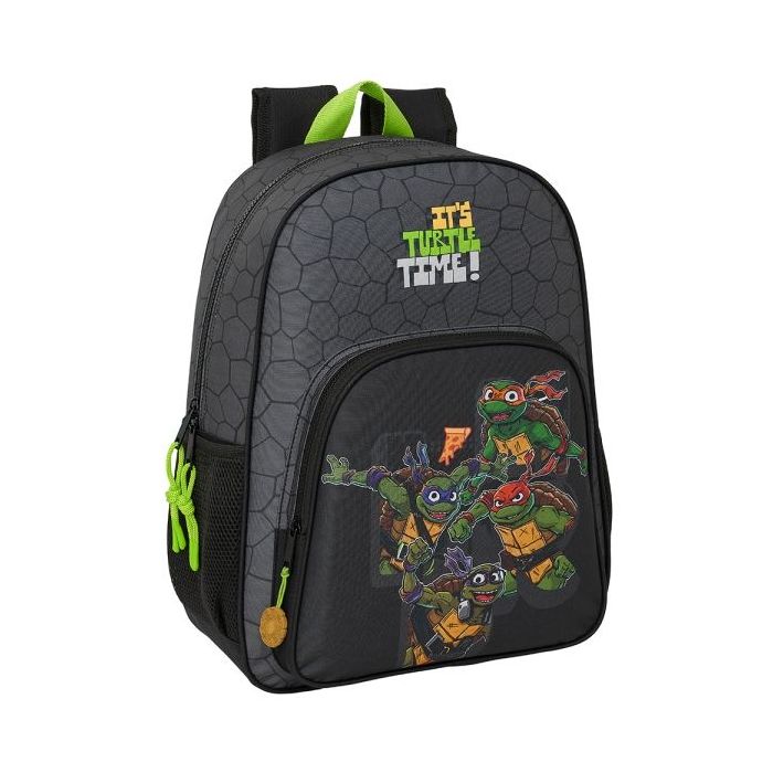 Safta Tortugas Ninja Mochila Infantil - Adaptable a Carro - Asa de Mano - Bolsillos Laterales - 33x42x14cm - Color Negro