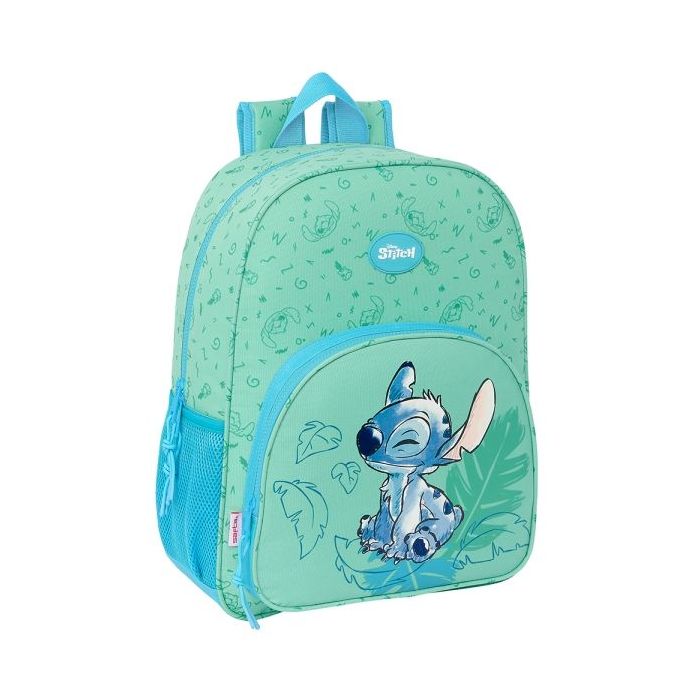 Safta Stitch Aloha Mochila - Adaptable a Carro - Asa de Mano - 33x42x14cm - Color Verde