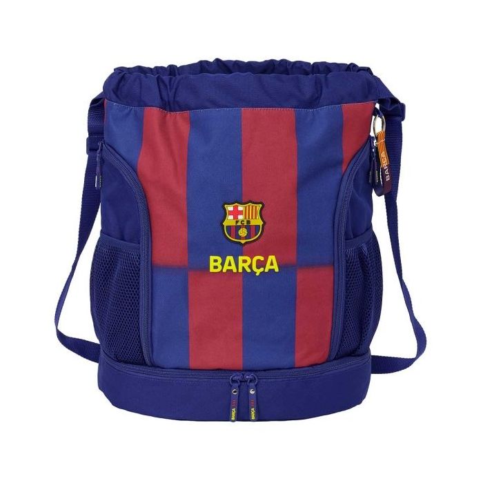 Safta F.C.Barcelona Saco Mochila de 21.93L - Portabotellas - Hombreras Ajustables - Bolsillos con Cremallera - 35x40x1cm - Color Rojo y Azul
