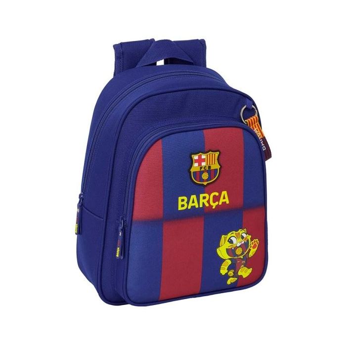 Safta F.C.Barcelona Mochila Infantil de 9L - Adaptable a Carro - 2 Compartimentos - Portabotellas - 27x33x10cm - Color Rojo y Azul