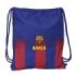 Safta F.C.Barcelona Saco Mochila de Tiras - Bolsillo Lateral con Cremallera - 35x40x1cm - Color Rojo y Azul