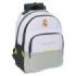 Safta Real Madrid Mochila Escolar de 20L - Adaptable a Carro - 3 Compartimentos - Portabotellas - 32x42x15cm - Color Blanco y Negro