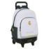 Safta Real Madrid Compact Mochila con Carro Integrado - Portabotellas - Extraible para Limpieza - Carro de PP, Acero y PVC - 33x45x22cm - Color Blanco y Negro