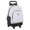 Safta Real Madrid Compact Mochila con Carro Integrado - Portabotellas - Extraible para Limpieza - Carro de PP, Acero y PVC - 33x45x22cm - Color Blanco y Negro