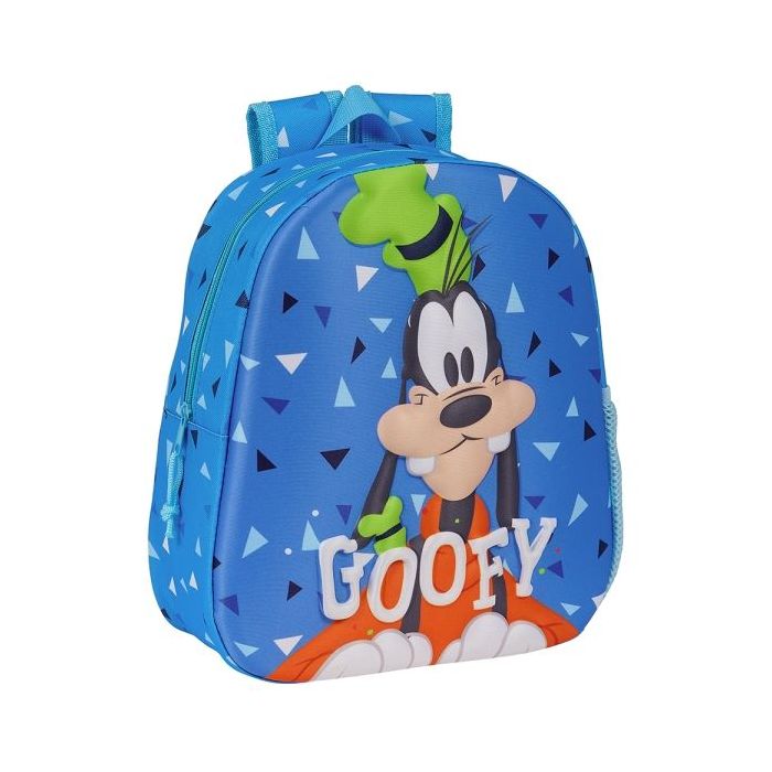 Safta Goofy Mochila 3D de 8.64L - Portabotellas - Tarjeta de Identificacion Personal - Hombreras Acolchadas - 27x33x10cm - Color Azul