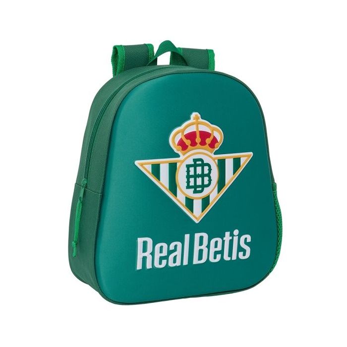 Safta Real Betis Mochila 3D de 8.64L - Portabotellas - Tarjeta de Identificacion Personal - Hombreras Acolchadas - 27x33x10cm - Color Verde