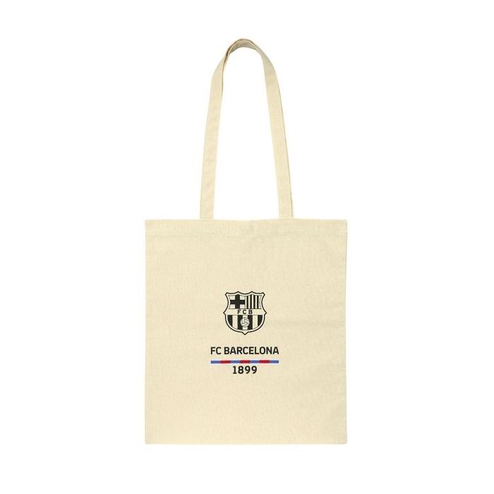 Safta F.C.Barcelona Tote Bag Bolsa de Tela - 38x42cm - Color Blanco