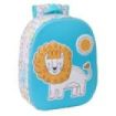 Safta Lion Mochila 3D de 8.64L - Portabotellas - Tarjeta de Identificacion Personal - Hombreras Acolchadas - 27x33x10cm - Color Blanco y Azul