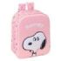 Safta Snoopy Mochila Guarderia 3D de 6L - Asa de Mano Superior - Asas Regulables y Acolchadas - Cierre de Cremallera - 22x27x10cm - Color Rosa Pastel