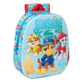 Safta Patrulla Canina Mochila 3D de 8.64L - Portabotellas - Tarjeta de Identificacion Personal - Hombreras Acolchadas - 27x33x10cm - Color Rojo y Azul