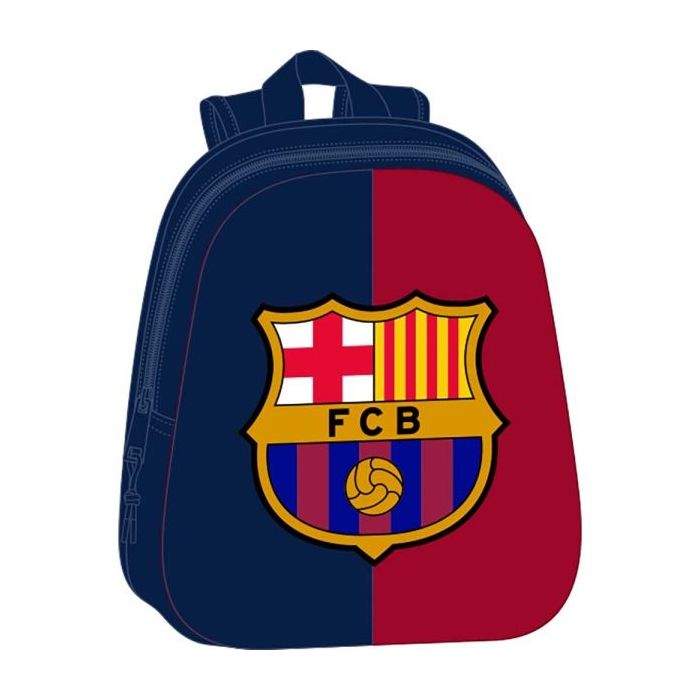 Safta F.C.Barcelona Mochila 3D de 8.64L - Portabotellas - Tarjeta de Identificacion Personal - Hombreras Acolchadas - 27x33x10cm - Color Rojo y Azul