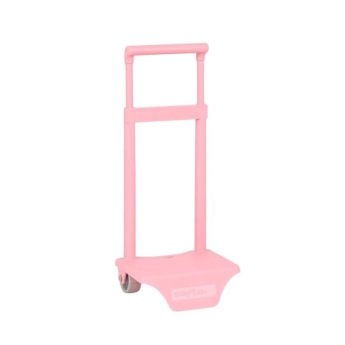 Safta Carro Guarderia Portamochilas - Sujecion Universal - Para Mochilas de hasta 22x10x27cm - Medidas Abierto 18x16x54cm - Color Rosa Palo