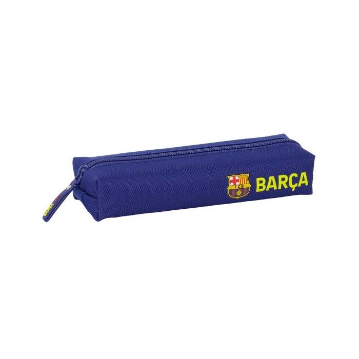Safta F.C.Barcelona Estuche Portatodo - 1 Compartimento - Goma Trasera para Acoplar - Cierre con Cremallera - 22x4x7cm - Color Azul Marino