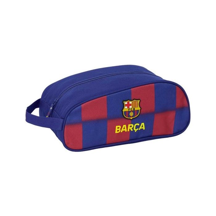 Safta F.C.Barcelona Zapatillero de 9.18L - Ovalado - Asa de Mano - Cierre de Cremallera - 34x15x18cm - Color Rojo y Azul