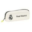 Safta Real Madrid Estuche Portatodo de 0.6L - 1 Compartimento - Silicona - Cierre con Cremallera - 18.5x7.5x5.5cm - Color Blanco