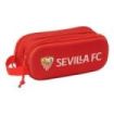 Safta Sevilla Fc Estuche Portatodo 3D - 2 Compartimentos - Cierre de Cremallera - Asa de Mano - 21x8x6cm - Color Rojo