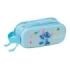 Safta Stitch Estuche Portatodo 3D de 1L - 2 Compartimentos - Cierre de Cremallera - Asa de Mano - 21x8x6cm - Color Azul Claro