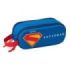 Safta Superman Estuche Portatodo 3D - 2 Compartimentos - Cierre de Cremallera - Asa de Mano - 21x8x6cm - Color Rojo y Azul