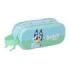 Safta Bluey Estuche Portatodo 3D de 1L - 2 Compartimentos - Cierre de Cremallera - Asa de Mano - 21x8x6cm - Color Azul Claro