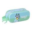 Safta Bluey Estuche Portatodo 3D de 1L - 2 Compartimentos - Cierre de Cremallera - Asa de Mano - 21x8x6cm - Color Azul Claro
